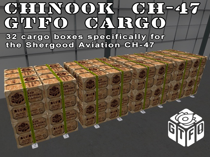 Second Life Marketplace *KK* GTFO SA Chinook CH47 visible cargo kit